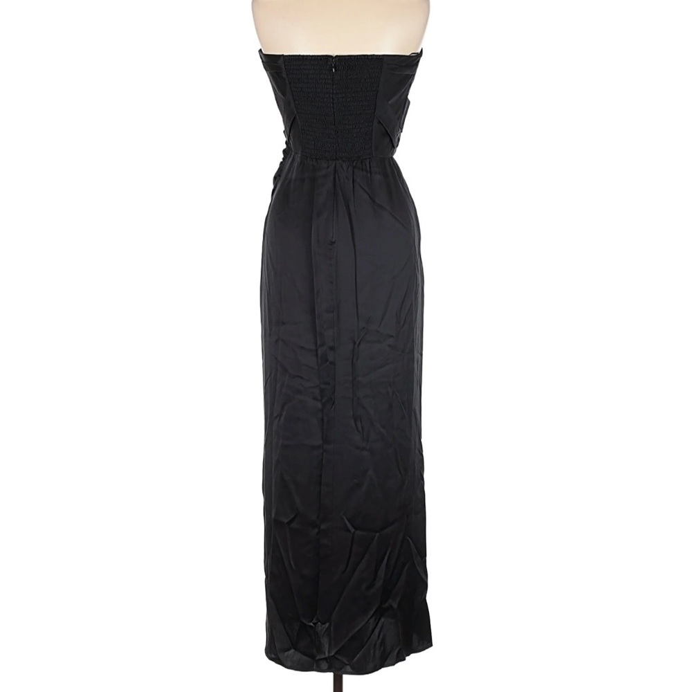 Reformation Barrow Black Strapless Silk Maxi Dress Size 8 - Picture 3 of 5